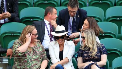 Duchess of Sussex watching Serena Williams on court one.