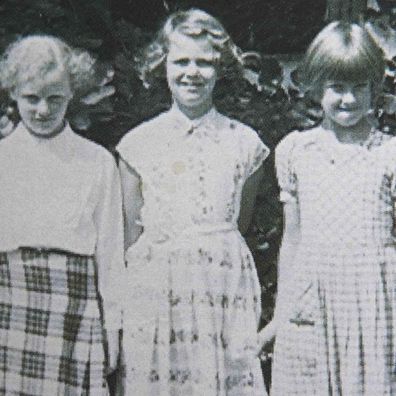 Camilla, Duchess of Cornwall as a schoolgirl (centre)