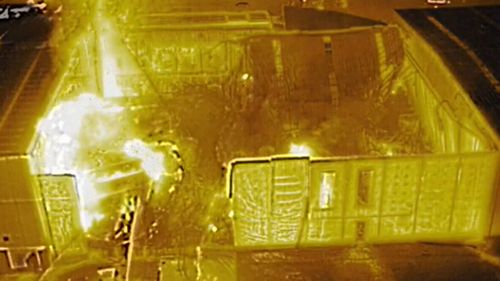 Infrared footage of the Moorebank factory fire.