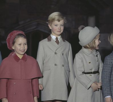 (From left) Lady Sarah Armstrong-Jones (later Lady Sarah Chatto), George Windsor,the Earl of St Andrews and Lady Helen Windsor.