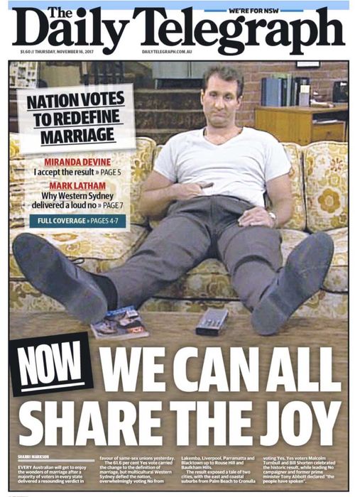 The maligned Daily Telegraph front page.