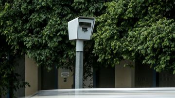 General view of a fixed speed camera.