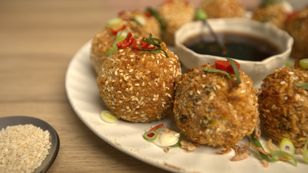 Delicious and healthy squash rice balls made in CHEFREE air fryer