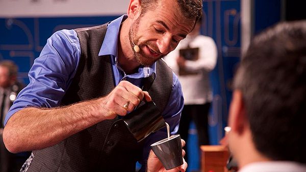 Sasa Sestic competing in the final (World Coffee Events/Twitter)