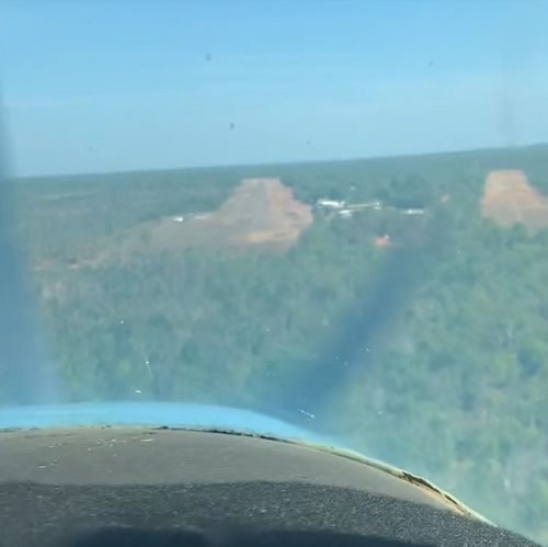 The view from the cockpit, just before the huntsman revealed itself above the pilot.