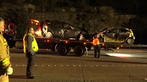 Five cars were caught up in the carnage. Picture: 9NEWS