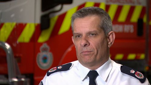 Rural Fire Service Rob Rogers has denied allegations of a 'turf war' between his service and Fire &amp; Rescue NSW. Picture: 9NEWS