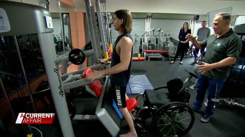 Alex Lawrie can now stand with help thanks to his training with NeuroPhysics.