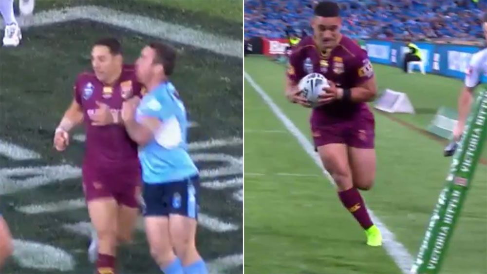 Dubious penalty leads to Queensland opening try in State of Origin 2