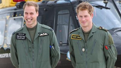 Prince William and Prince Harry during their military helicopter training courses, 2009
