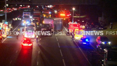 Ten vehicles were caught up in the smash. (9NEWS)