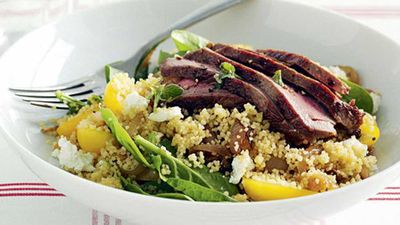 <a href="http://kitchen.nine.com.au/2016/05/17/17/06/warm-lamb-couscous-salad-with-baby-spinach" target="_top" draggable="false">Warm lamb couscous salad with baby spinach</a> recipe