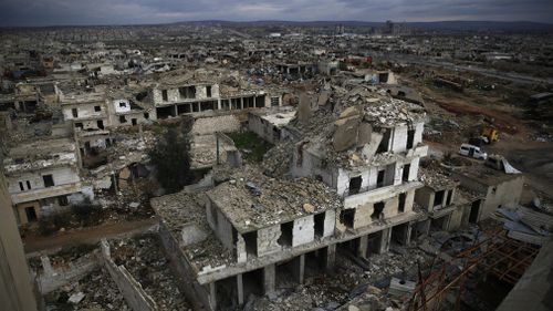 War-ravaged Aleppo. (AAP)