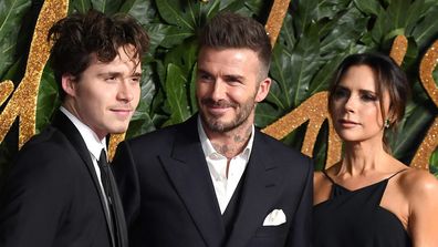 Brooklyn Beckham, David Beckham and Victoria Beckham 