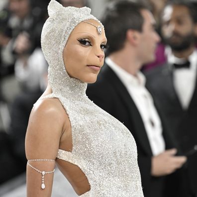 Doja Cat at the 2023 Met Gala, themed "Karl Lagerfeld: A Line of Beauty", on Monday, May 1, 2023, in New York. (Photo by Evan Agostini/Invision/AP)