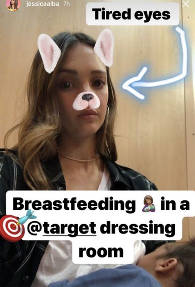 Jessica Alba breastfeeding selfie