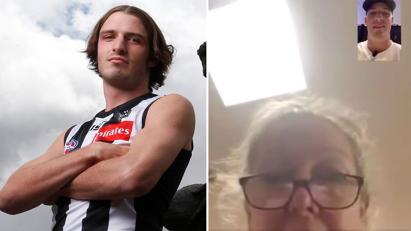 Mum's savage reaction to AFL debut call-up of her Collingwood rookie son Trey Ruscoe