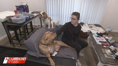 Maneeca Belbin and her two dogs now live inside the rental home in Sydney's north west.