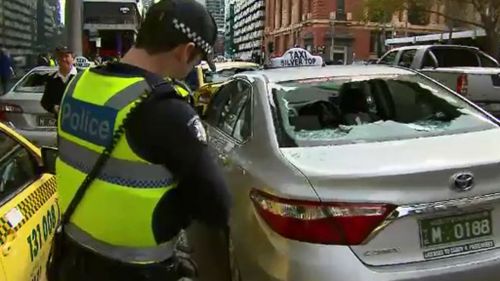 Man arrested after allegedly smashing taxis in Melbourne’s CBD