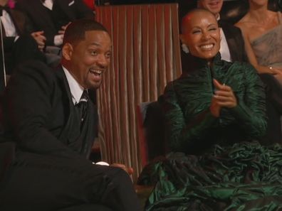 Oscars 22 Will Smith And Jada Pinkett Laugh Off Regina Hall S Joke About Open Marriage 9celebrity