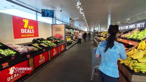 An aisle in an Aldi shop