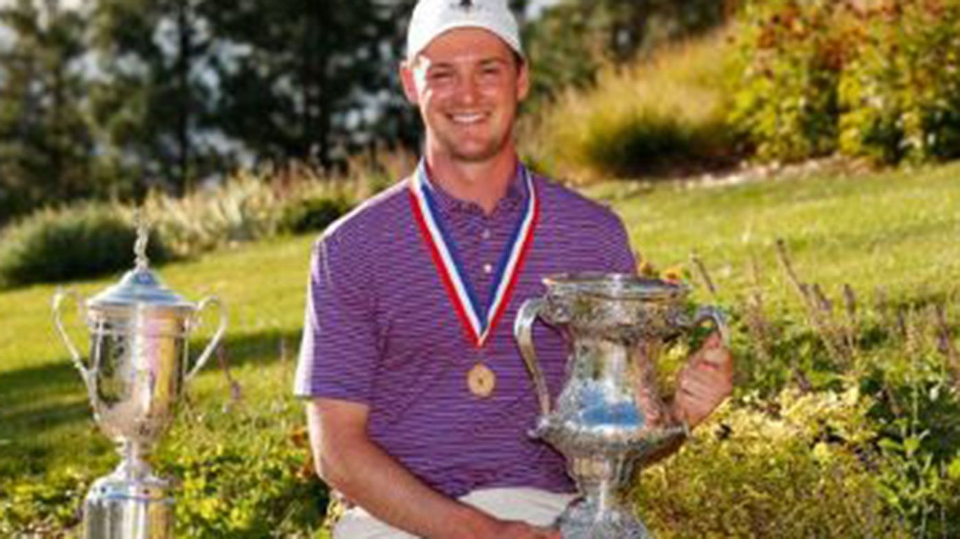 Australian Lukas Michel has made history by winning the US Mid-Amateur title.