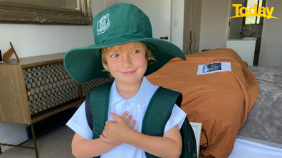 Ally has shared a sweet photo of her son Mack getting ready for his first day of school.