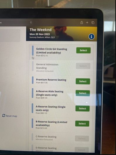 Ticketek The Weeknd presale