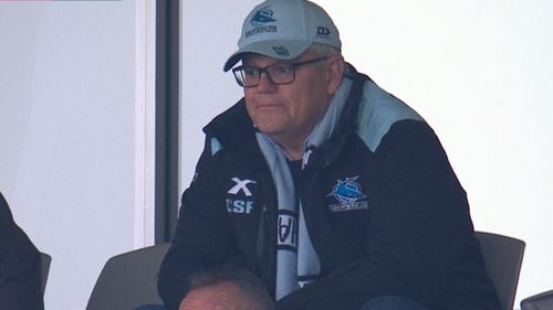 Scott Morrison at Sharks match July 11