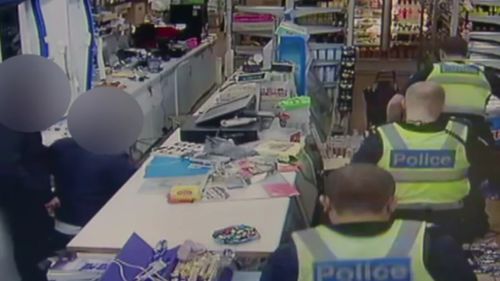 Police arrested one of the alleged offenders at the scene. (9NEWS)