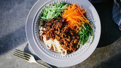 Recipe: <a href="http://kitchen.nine.com.au/2017/10/25/11/50/billy-laws-spicy-beef-noodle" target="_top">Billy Law's spicy beef noodle (Beijing zha jiang noodle)</a>