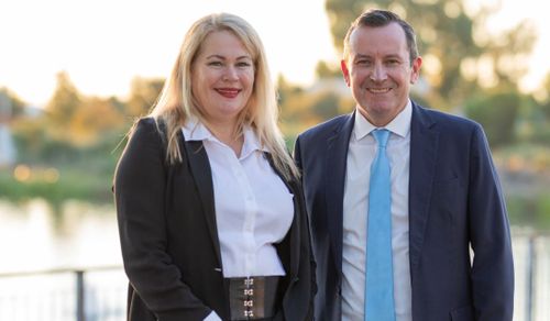 Colleen Yates with Mark McGowan.