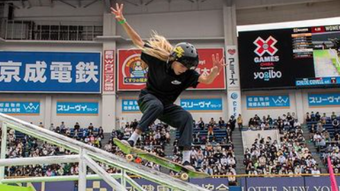 Chloe Covell competes at the X Games Chiba event.