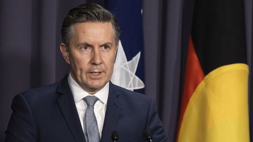 Minister for Health and Aged Care Mark Butler during a press conference at Parliament House in Canberra on Wednesday 3 August 2022. fedpol Photo: Alex Ellinghausen