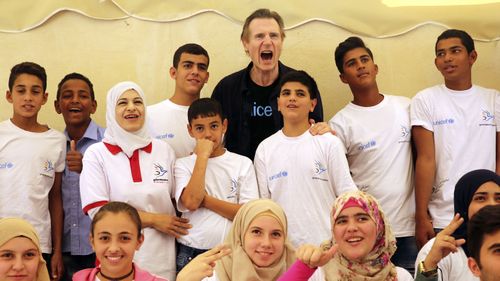 “I truly admire the strength and spark of the children I met," Neeson said. (AAP)