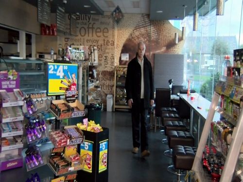 Frank Eid has locked himself inside his service station following a dispute with his bosses. Picture: 9News