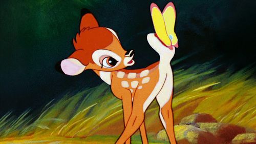 The 1942 Disney cartoon Bambi shows a hunter kill the mother of eponymous deer character.