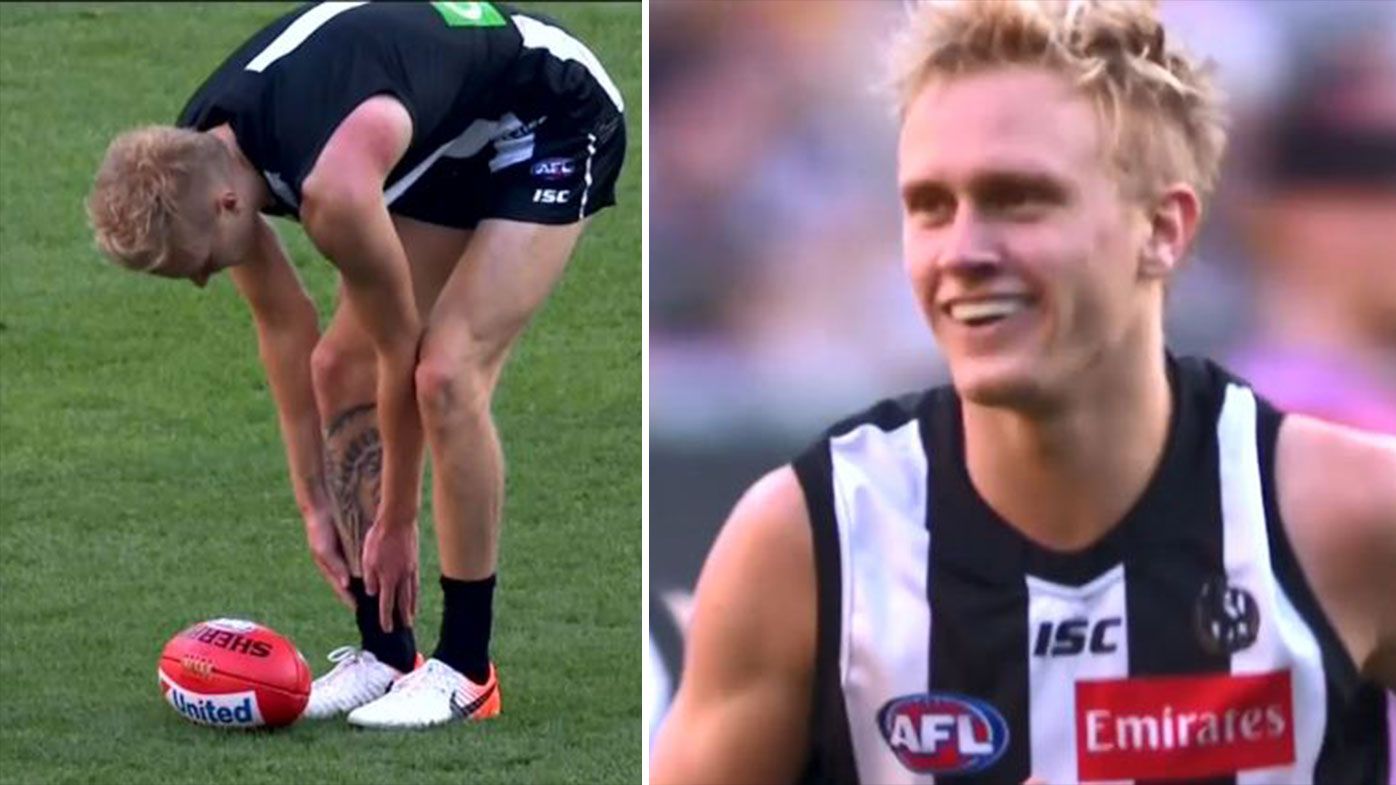 'Absolutely ridiculous': Jaidyn Stephenson's 55m torpedo bomb leaves teammates stunned in Magpies win 