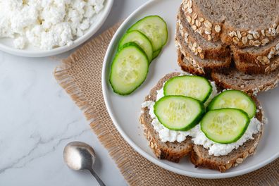 Cottage cheese on toast