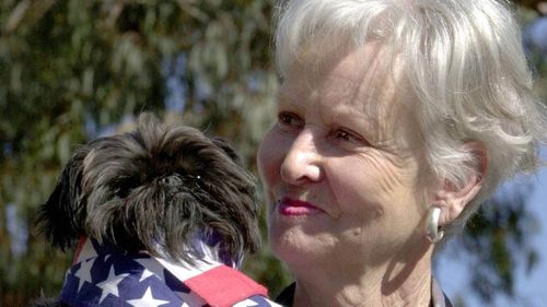 Rona Cooper with her six-year-old griffin, NooNoo