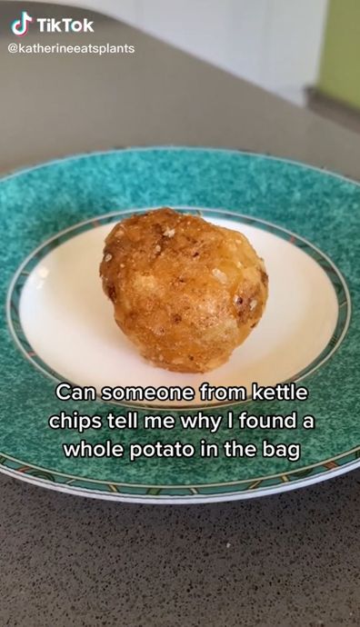 TikTok, whole fried potato found in packet of chips