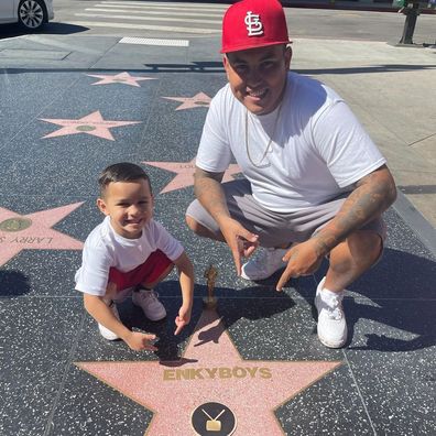 Randy Gonzalez of 'Enkyboys' fame with son Brice.