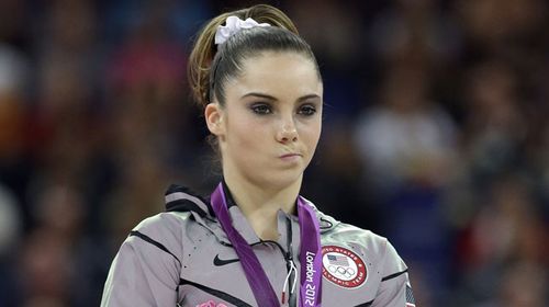 McKayla Maroney at the 2012 Olympics medal podium. (AAP)