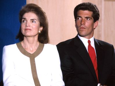 Jackie Kennedy Onassis with son John F Kennedy Jr.