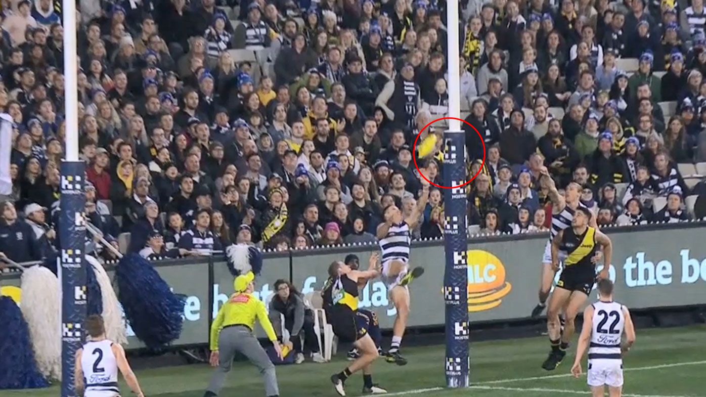 'Embarrassing' goal review system causes another controversy in dominant Geelong win