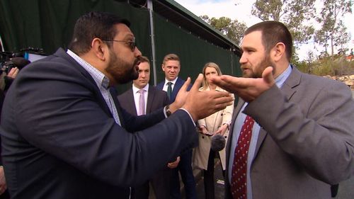 A confrontation between Islamic Council spokesman Ali Kadri and self-styled "pastor" Logan Robertson took place at a Brisbane mosque.