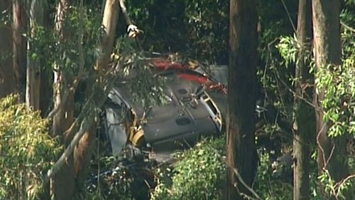 Emergency services have found the wrecked chopper. (9NEWS)