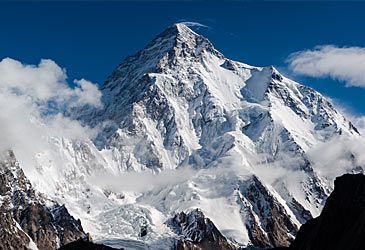 How high is K2, the second highest mountain in the world, above sea level?