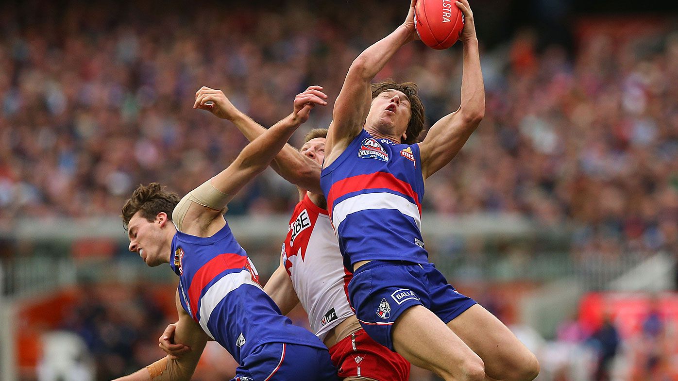  Liam Picken of the Western Bulldogs takes a mark during the 2016 AFL Grand Final 