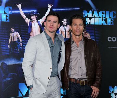 Actors Channing Tatum and Matthew McConaughey attend the "Magic Mike" photocall at Hotel De Rome on July 12, 2012 in Berlin, Germany. 